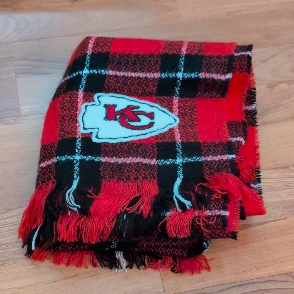 Little Earth Kansas City Chiefs Red and Black Plaid Scarf